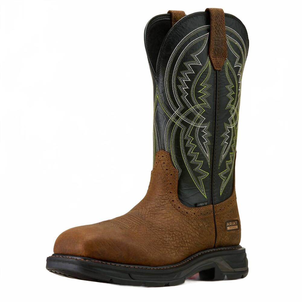 NEW ARIAT men's work hog xt coil wide square toe boots - medium in carbon toe